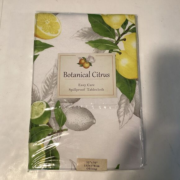 benson mills botanical citrus tablecloth 52”x70” oblong easy care - Picture 1 of 4